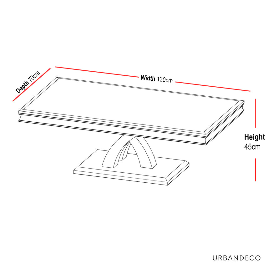 Praise Grey Marble and Chrome Coffee Table