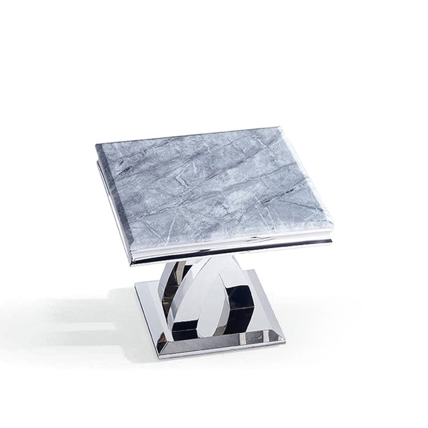 Praise Grey Marble and Chrome Lamp Table