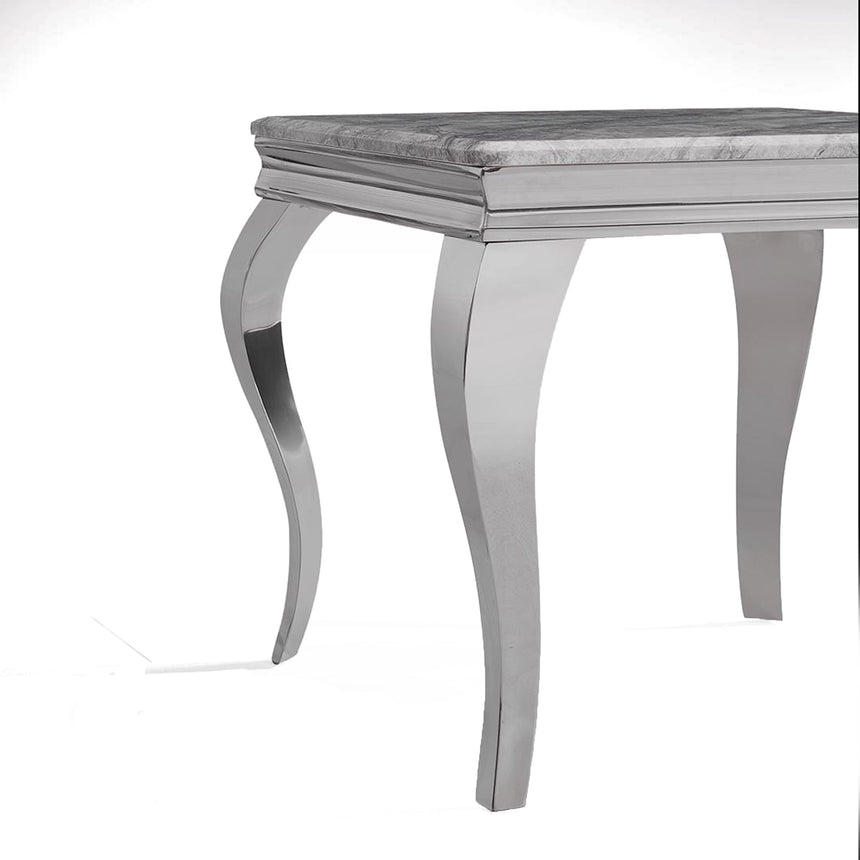 Milan 2 Seater Grey Marble and Chrome Square Dining Table