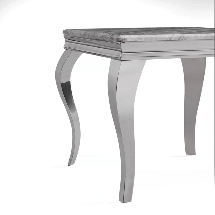 Milan Grey Marble and Chrome Side Table