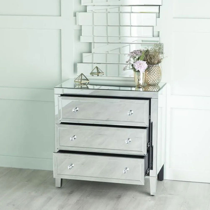 Monza Mirrored 3 Drawer Small Chest