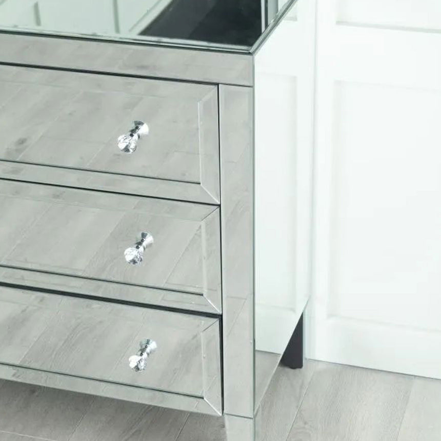 Monza Mirrored 3 Drawer Small Chest