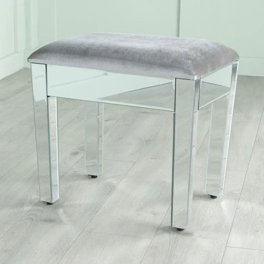 Monza Mirrored Padded Dressing Stool