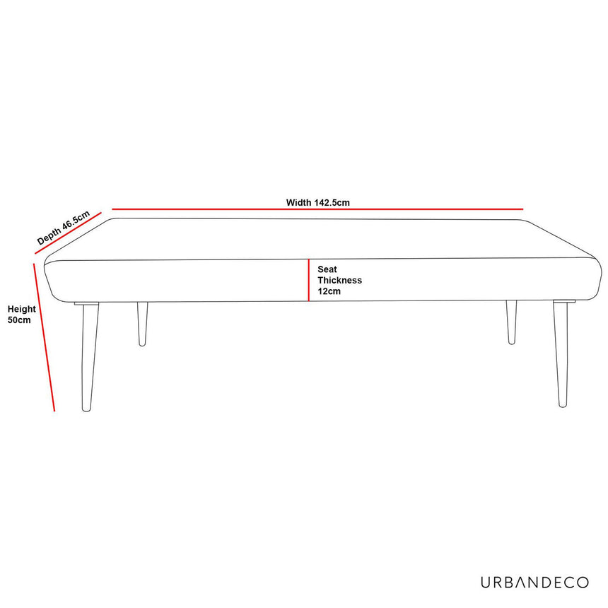 Mercer Grey Fabric Dining Bench