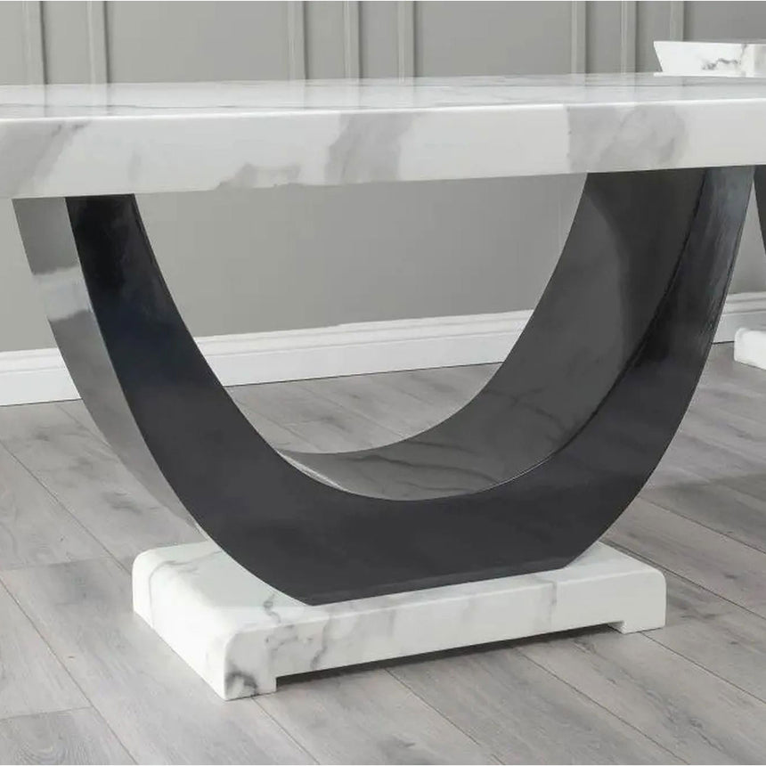 Ancona 6 Seater White Marble Dining Table