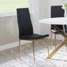 Set of 2 Novato Dining Chairs in Faux Leather and Gold Metal Legs