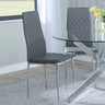 Set of 2 Novato Dining Chairs in Faux Leather and Chrome Metal Legs