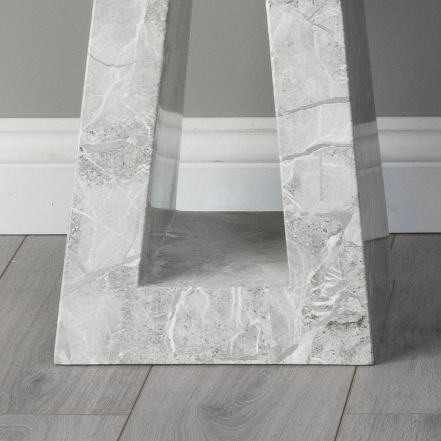 Loreto Grey Marble Side Table