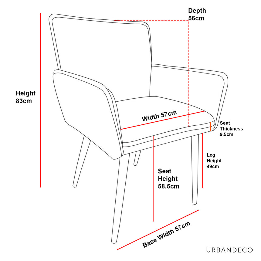 Mercer Grey Fabric Dining Armchair