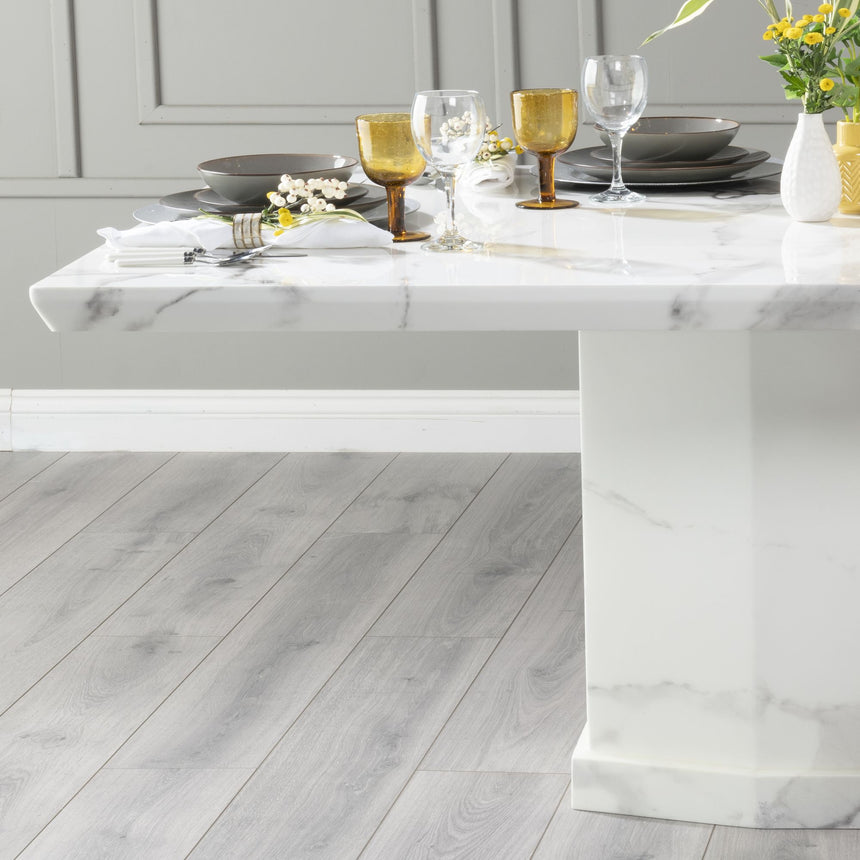 Turin White Marble Dining Table