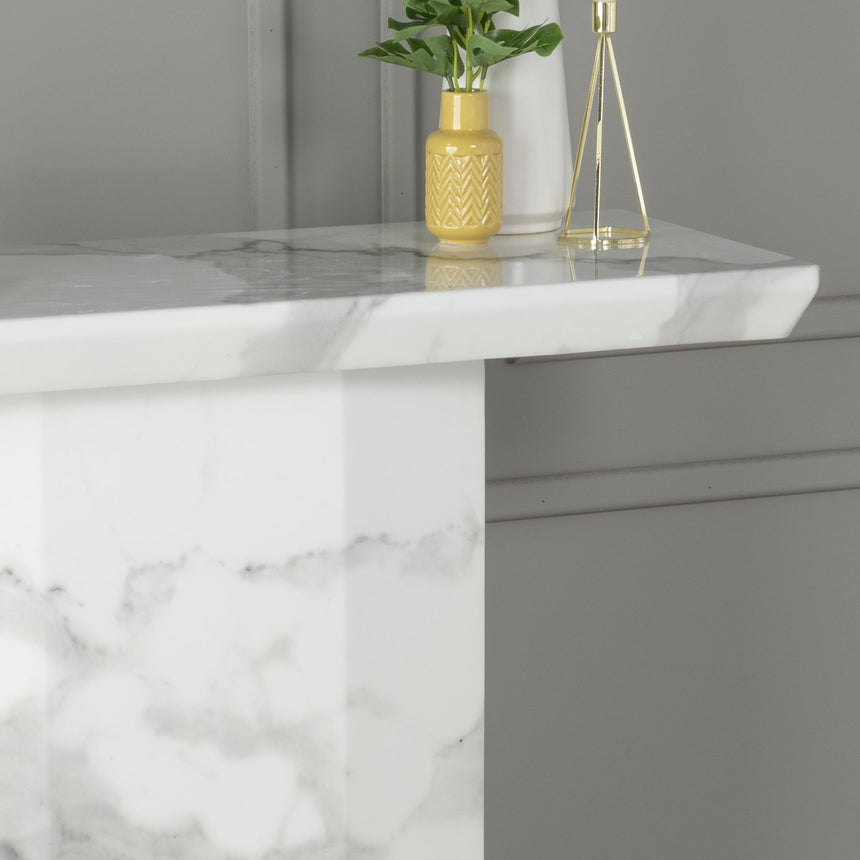 Turin White Marble Console Table