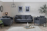 Naples Dark Grey Fabric Sofa Set