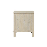 Varallo White Washed Wooden 3 Drawer Bedside Cabinet