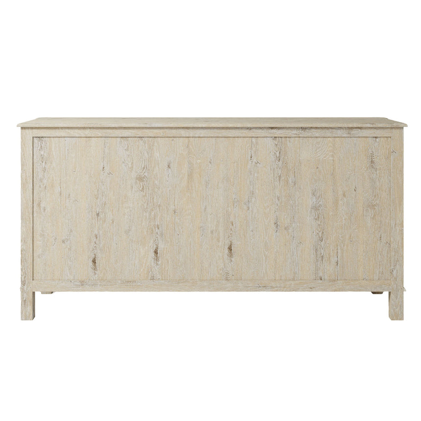 Varallo White Washed 6 Drawer Wide Chest