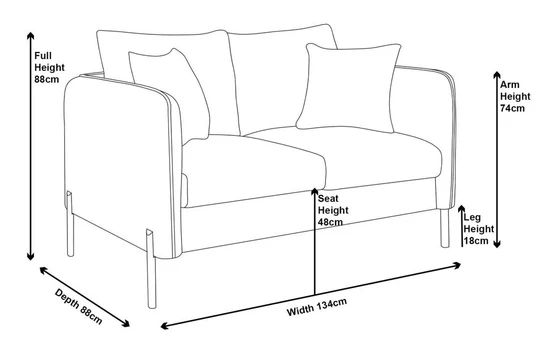 Naples Fabric 2 Seater Sofa