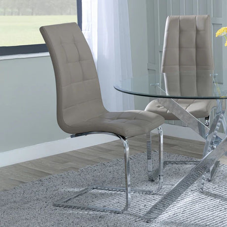 Padua Faux Leather Dining Chair and Chrome Cantilever Base