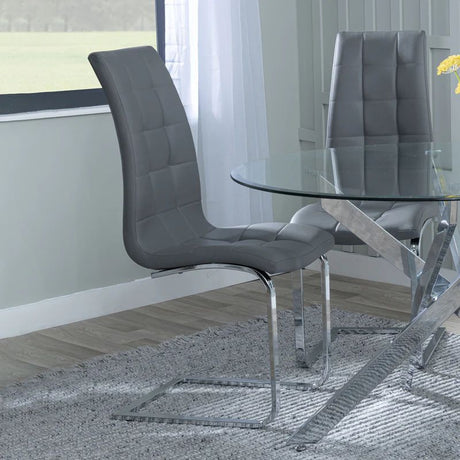 Padua Faux Leather Dining Chair and Chrome Cantilever Base