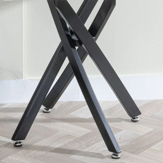 Ravenna Glass Square Side Table with Black Metal Chopstick Legs