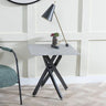 Ravenna Glass Square Side Table with Black Metal Chopstick Legs