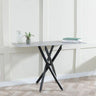 Ravenna Glass Console Table with Black Metal Chopstick Legs