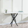 Ravenna Glass Console Table with Black Metal Chopstick Legs