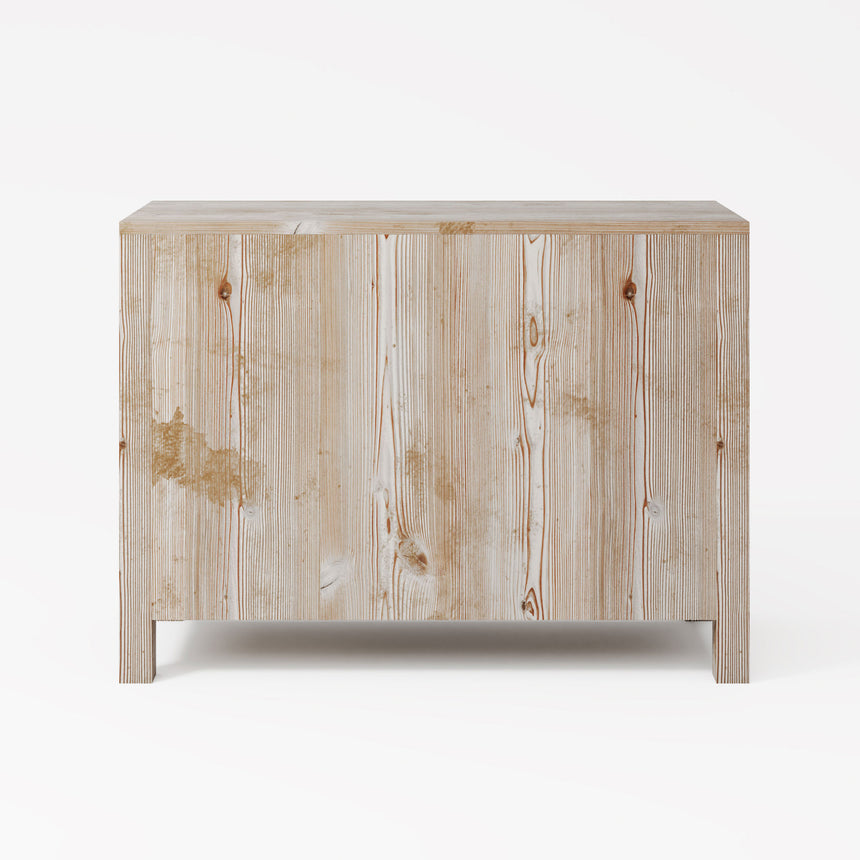 Reclaimed Wood Whitewash 95cm Small Sideboard -  2 Doors