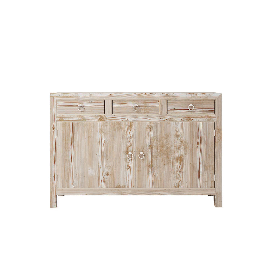 Reclaimed Wood Whitewash 135cm Medium Sideboard - 2 Doors