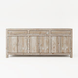 Reclaimed Wood Whitewash 205cm Large Sideboard - 6 Doors