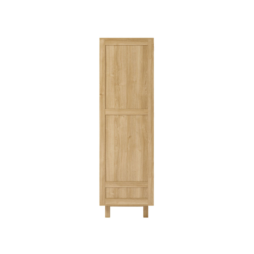 Canosa Wood and Rattan 1 Drawer Combi Wardrobe - 2 Doors