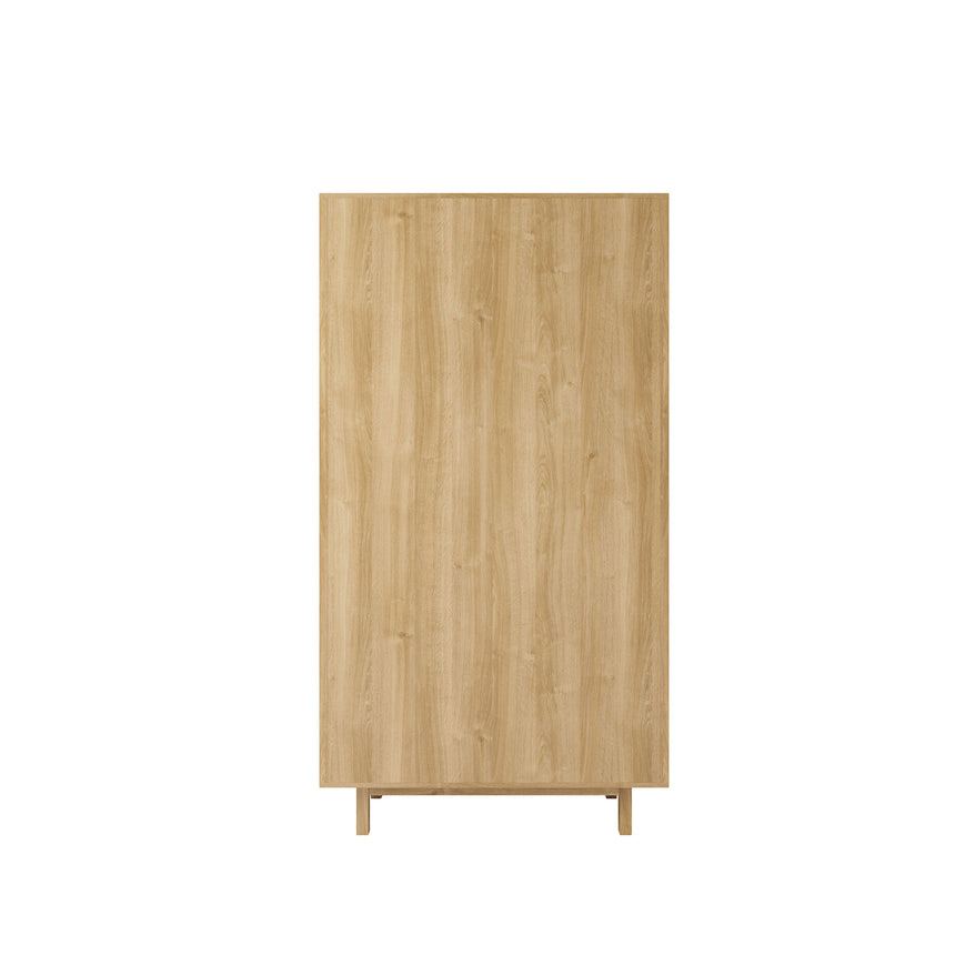 Canosa Wood and Rattan 1 Drawer Combi Wardrobe - 2 Doors