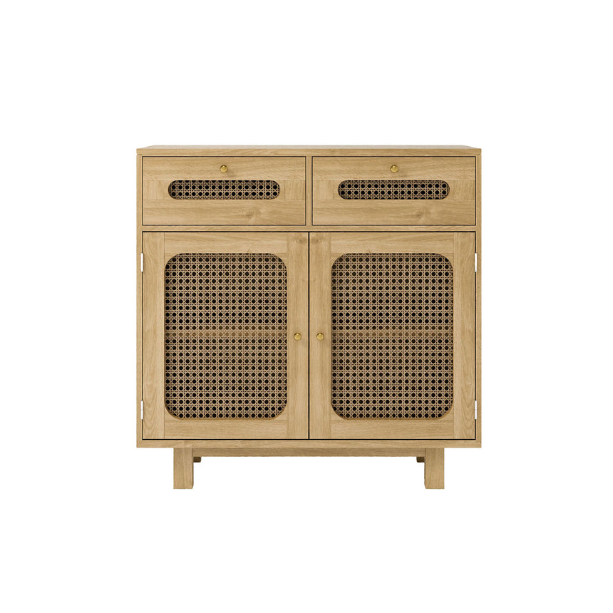 Canosa Wood and Rattan 90cm Small Sideboard - 2 Doors