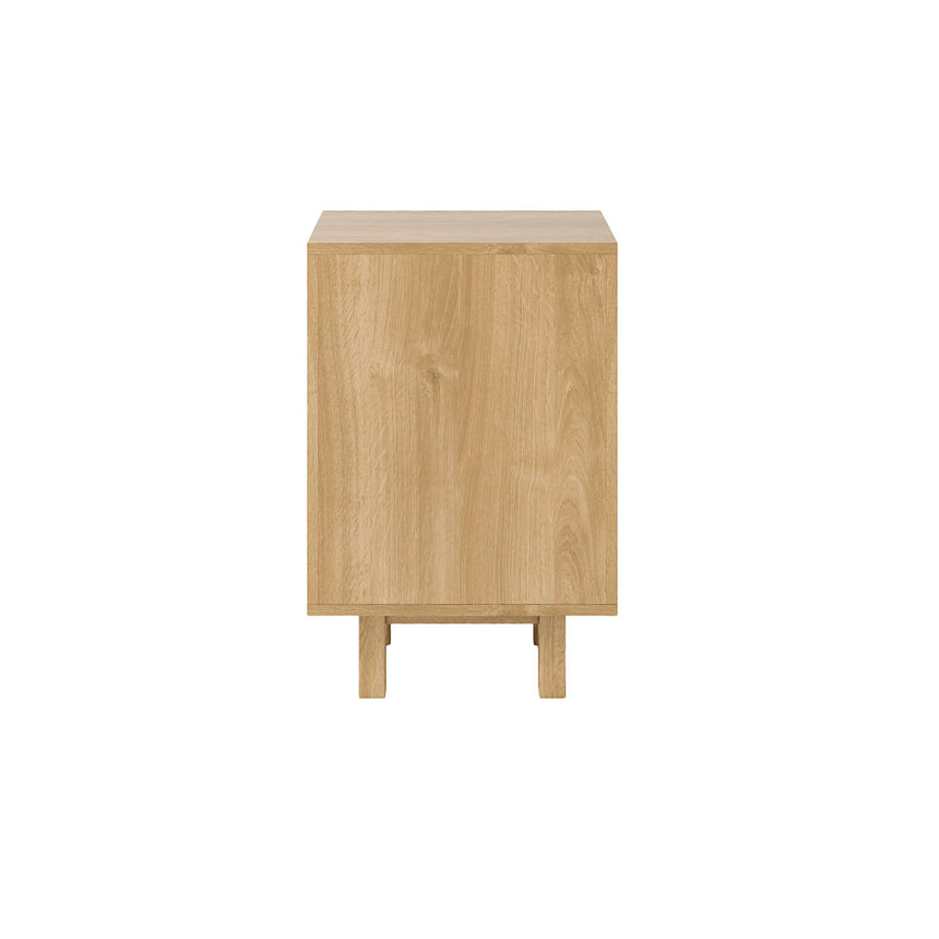 Canosa Wood and Rattan Bedside Cabinet - 1 Door