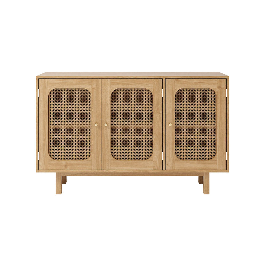 Canosa Wood and Rattan 120cm Medium Sideboard - 3 Doors