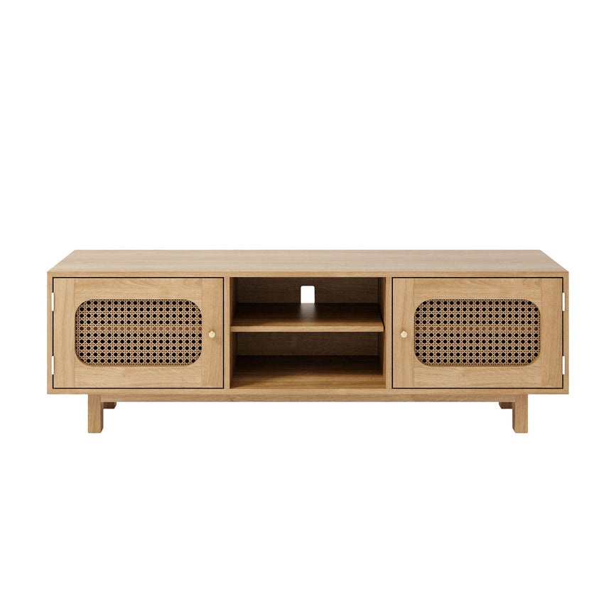 Canosa Wood and Rattan TV Unit - 2 Doors