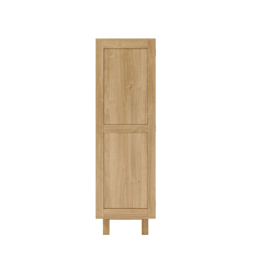 Canosa Wood and Rattan Short Wardrobe - 2 Doors