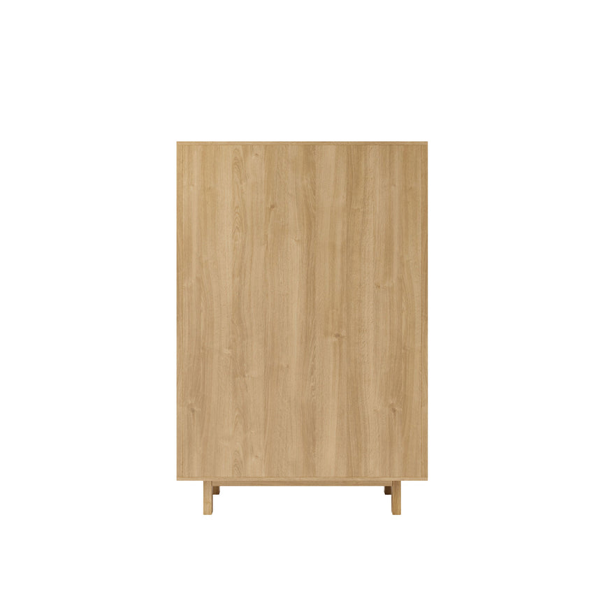 Canosa Wood and Rattan Short Wardrobe - 2 Doors