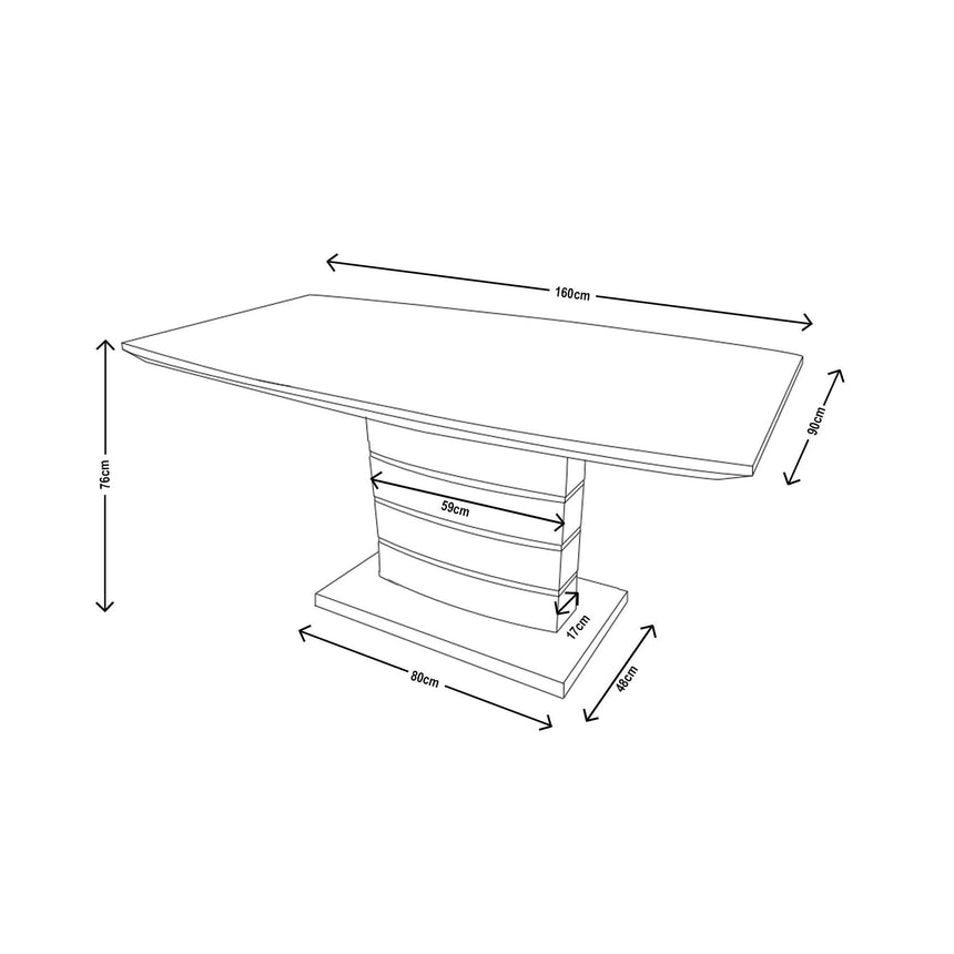 Gravina 6 Seater White Gloss Dining Table