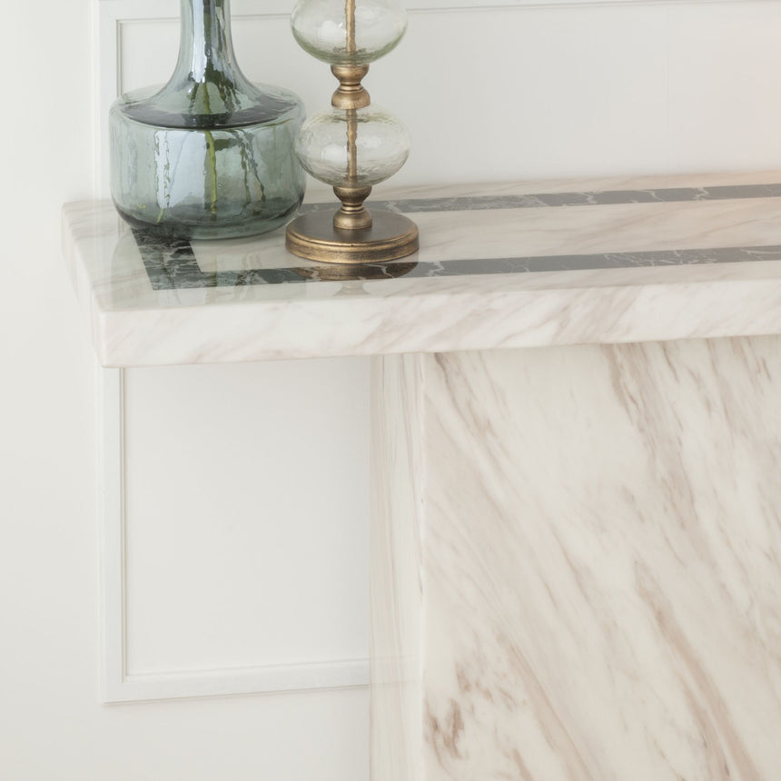 Lecce Cream Marble Console Table