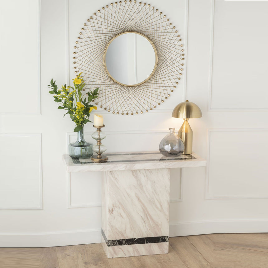 Lecce Cream Marble Console Table