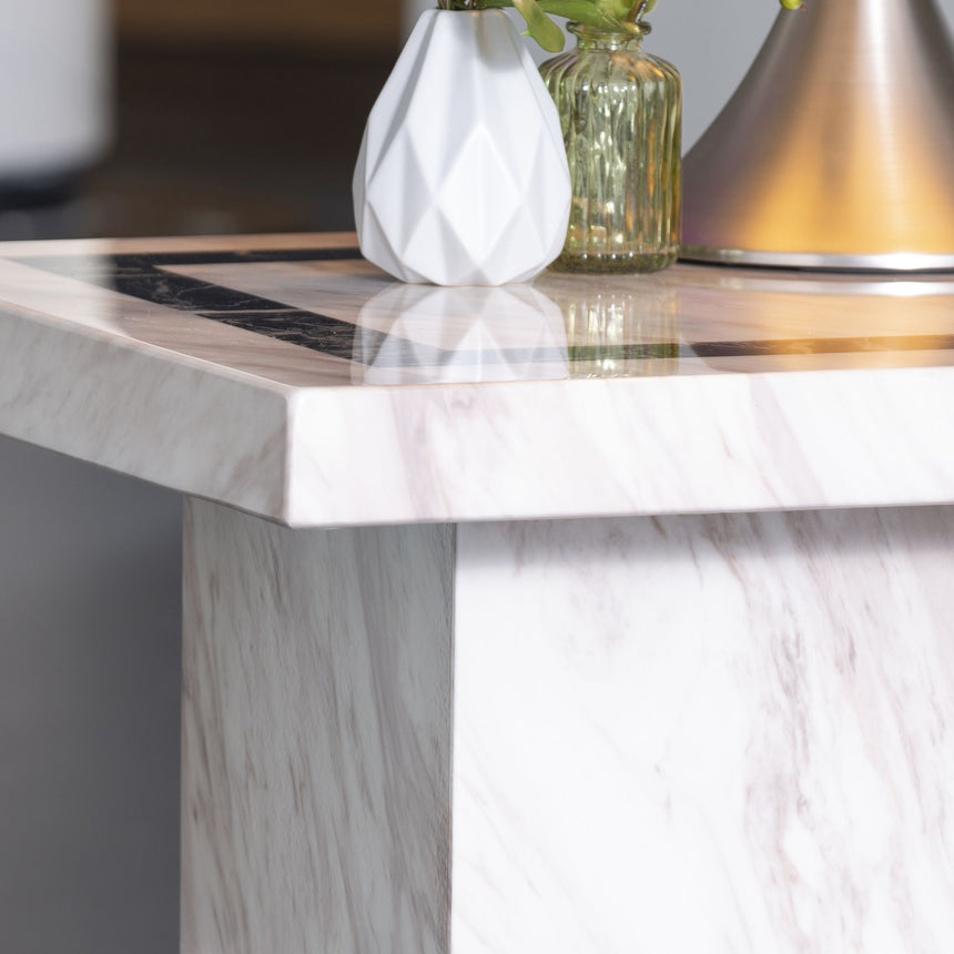 Lecce Cream Marble Side Table