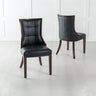 Set of 2 Sandia Leather Dining Chair with Brown Legs