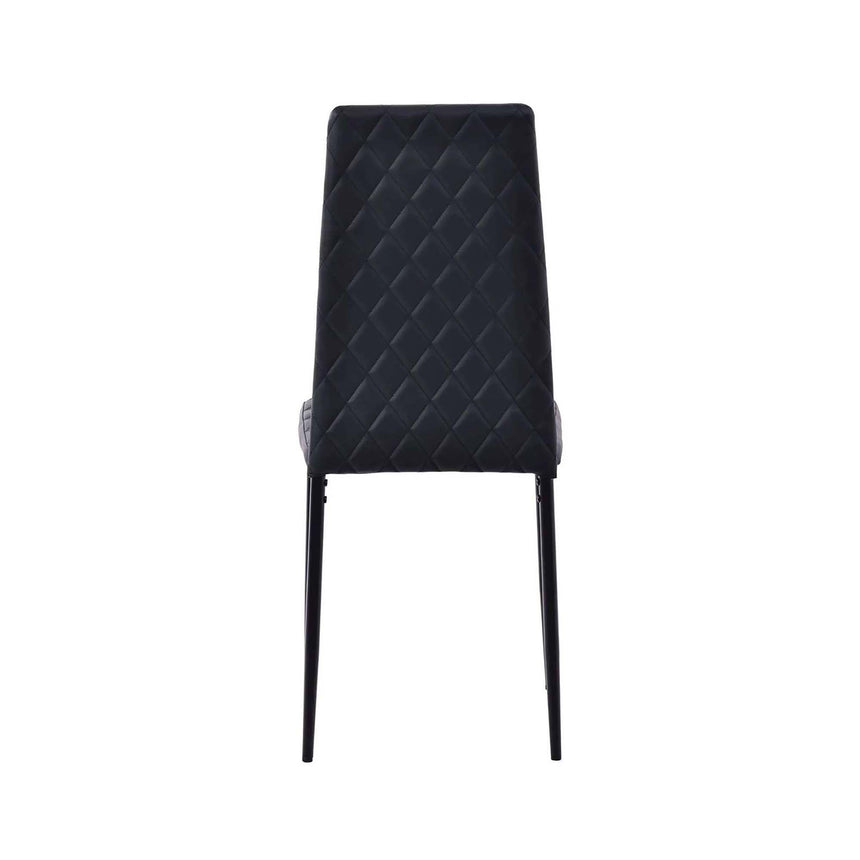 Set of 2 Novato Dining Chairs in Faux Leather and Black Metal Legs