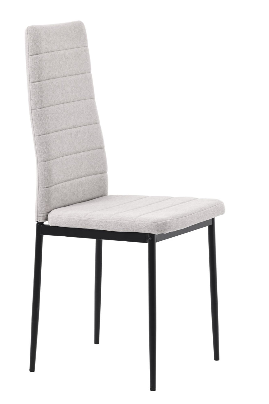 Set of 2 Rovigo Dining Chair in Fabric with Black Legs