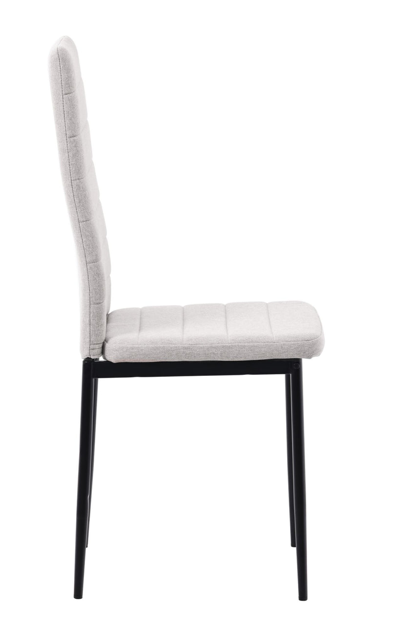 Set of 2 Rovigo Dining Chair in Fabric with Black Legs