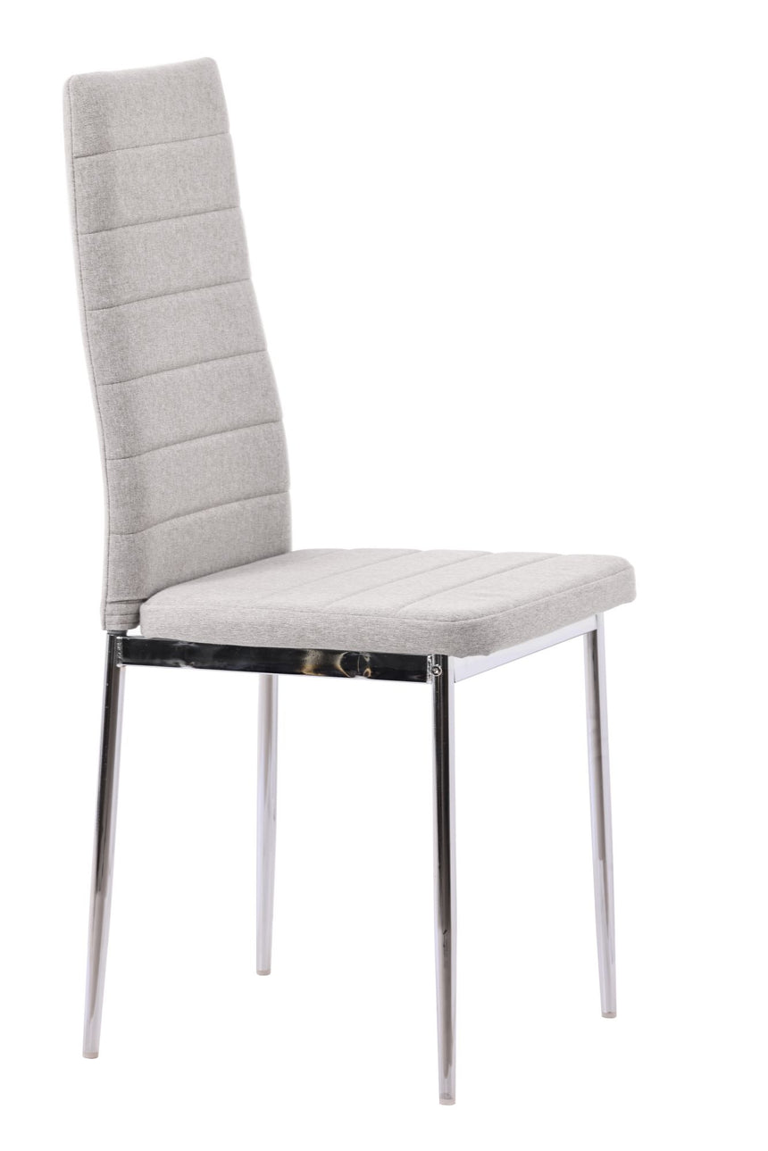 Set of 2 Rovigo Dining Chair in Black Colour Fabric with Chrome Legs