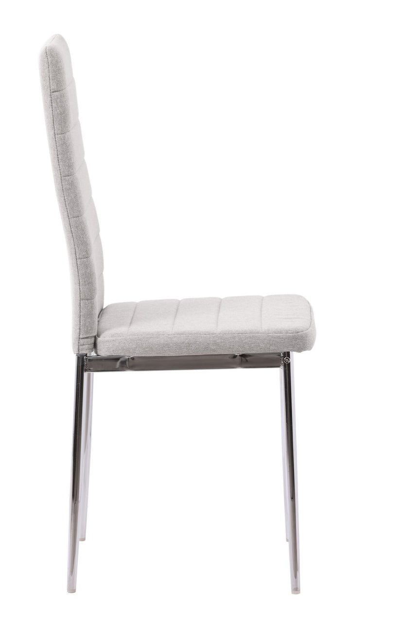 Set of 2 Rovigo Dining Chair in Black Colour Fabric with Chrome Legs