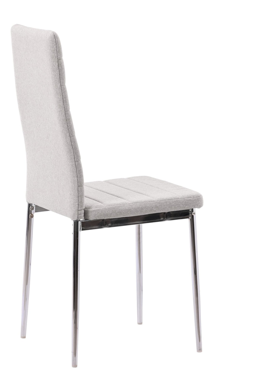 Set of 2 Rovigo Dining Chair in Black Colour Fabric with Chrome Legs