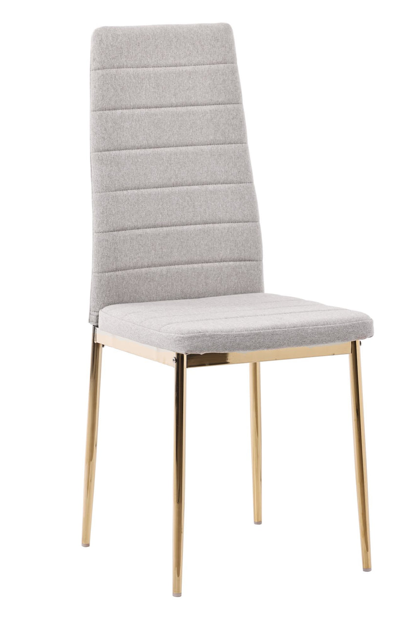 Set of 2 Rovigo Dining Chair in  Fabric with Gold Legs