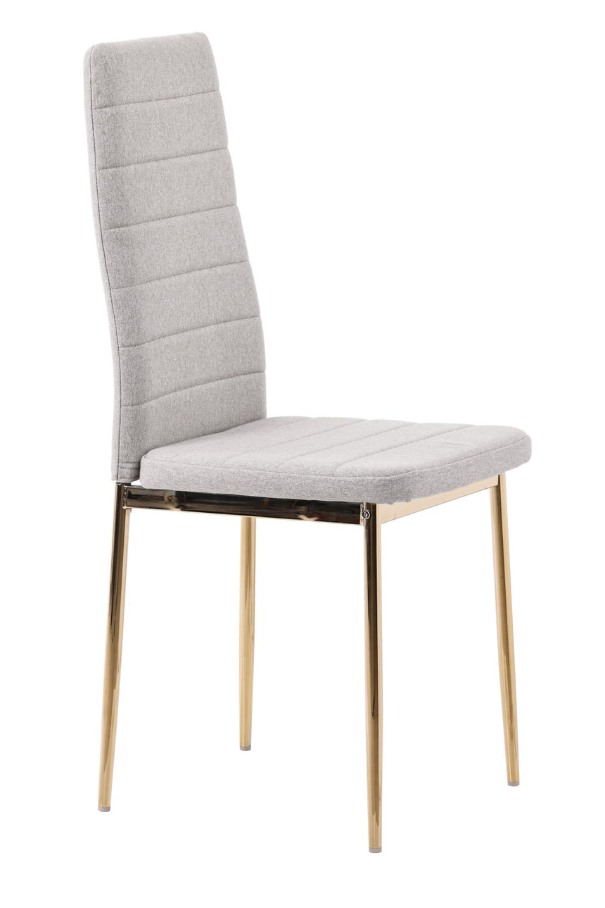 Set of 2 Rovigo Dining Chair in  Fabric with Gold Legs