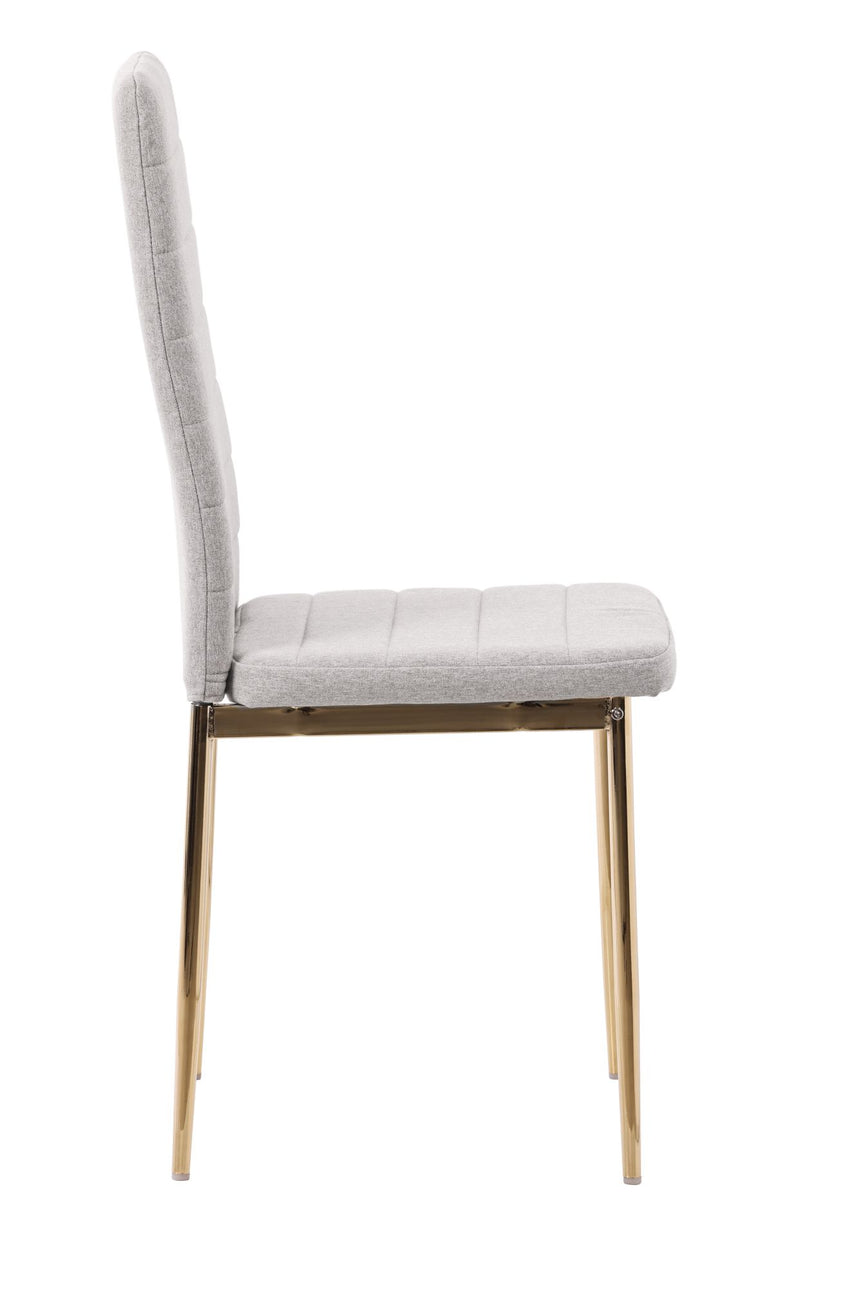 Set of 2 Rovigo Dining Chair in  Fabric with Gold Legs